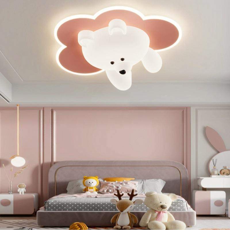 FCYC009 Children's Baby Room Cute Bear Ceiling Light Home Decoration Cloud Circle Minimalist Creative Luxury LED Chandelier